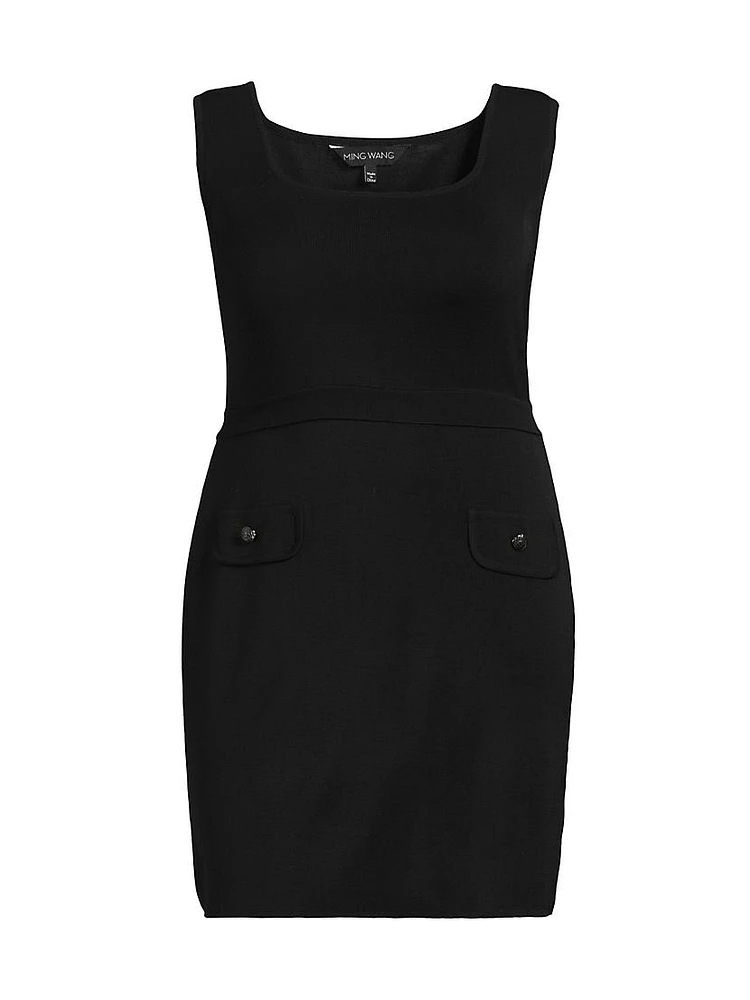 Plus Sleeveless Sheath Knit Minidress