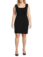Plus Sleeveless Sheath Knit Minidress
