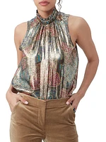 Rissa Metallic Sleeveless Top