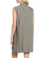 Suiting Button-Front Shift Dress