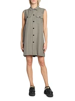 Suiting Button-Front Shift Dress