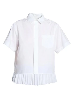 Cotton Poplin Back Pleat Shirt