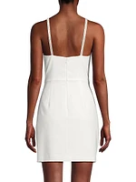 Crystal-Embellished Cut-Out Stretch Crepe Minidress
