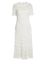 Lorelai Crocheted Crewneck Midi-Dress