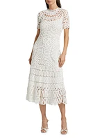 Lorelai Crocheted Crewneck Midi-Dress