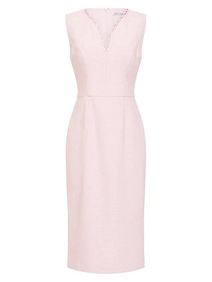Elliana Crystal-Embellished Stretch-Bouclé Midi-Dress