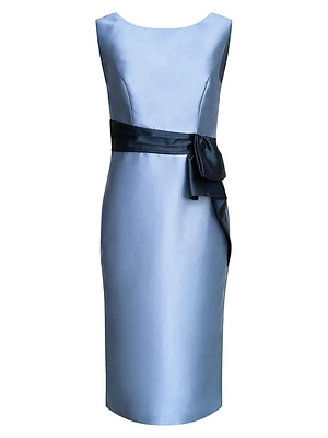 Rosalie Satin Tie-Waist Midi-Dress