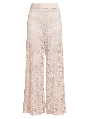 Seashell Lace Wide-Leg Beach Pants