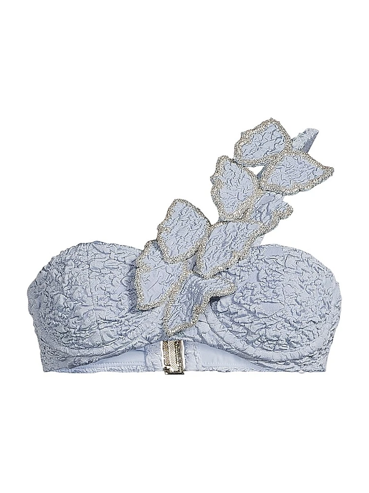 Papillon Jacquard One-Shoulder Bikini Top