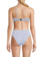 Papillon Jacquard One-Shoulder Bikini Top