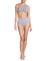 Papillon Jacquard One-Shoulder Bikini Top