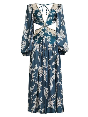 Artichoke Embellished Cut-Out Beach Maxi Dress
