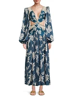 Artichoke Embellished Cut-Out Beach Maxi Dress