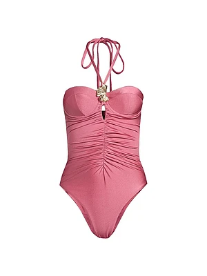 Seashell Halter One-Piece Swimsuit
