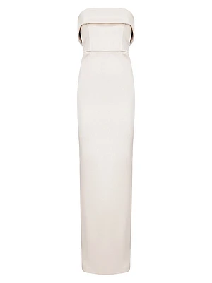 Rhea Satin Strapless Column Gown