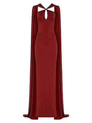 Maia Shoulder Drape Column Gown
