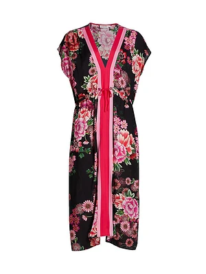 Floral V-Neck Kaftan Dress