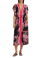 Floral V-Neck Kaftan Dress