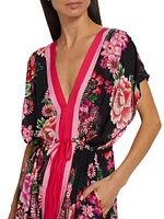 Floral V-Neck Kaftan Dress