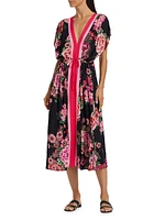 Floral V-Neck Kaftan Dress