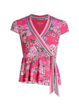 Plus Floral Wrap Tankini