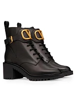 VLogo Signature Calfskin 70MM Combat Boots