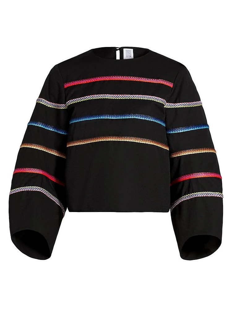 Striped Raffia Sweater