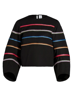 Striped Raffia Sweater