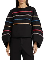 Striped Raffia Sweater