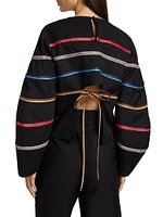 Striped Raffia Sweater
