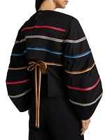Striped Raffia Sweater