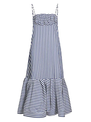 Cami Striped Cotton-Blend Maxi Dress