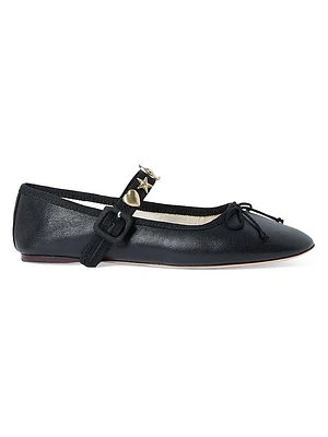 Chiara Embellished Leather Mary Janes