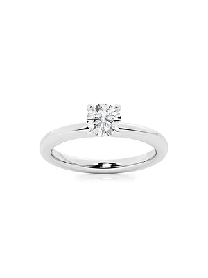 Platinum & Round Natural Diamond Solitaire Ring/0.75-2.00 TCW