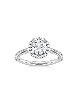 Platinum & 1.30 TCW Natural Diamond Halo Ring
