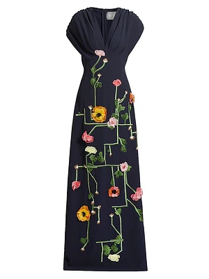 Charlotte Floral Embroidered Gown