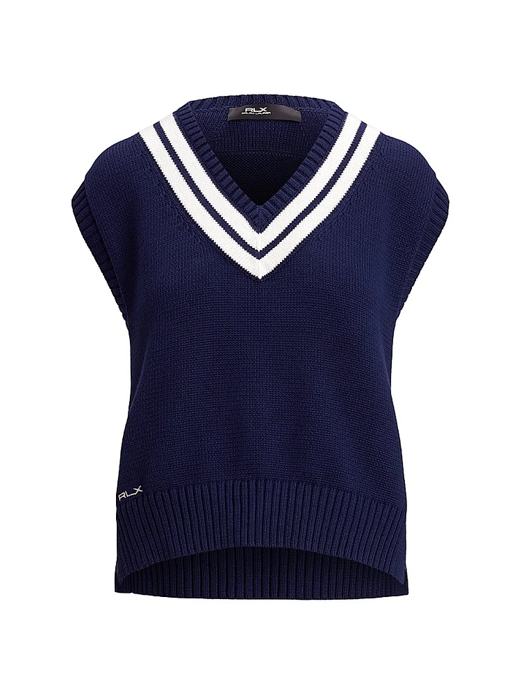 Cotton-Blend Sleeveless Sweater