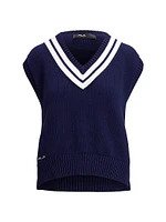 Cotton-Blend Sleeveless Sweater