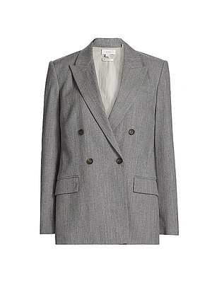 Wool Twill Double-Breasted Blazer