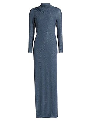 Rhinestone Gathered Gown