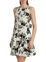 Floral Linen-Cotton Fit & Flare Dress