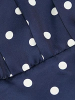 Polka Dot Satin Midi-Dress