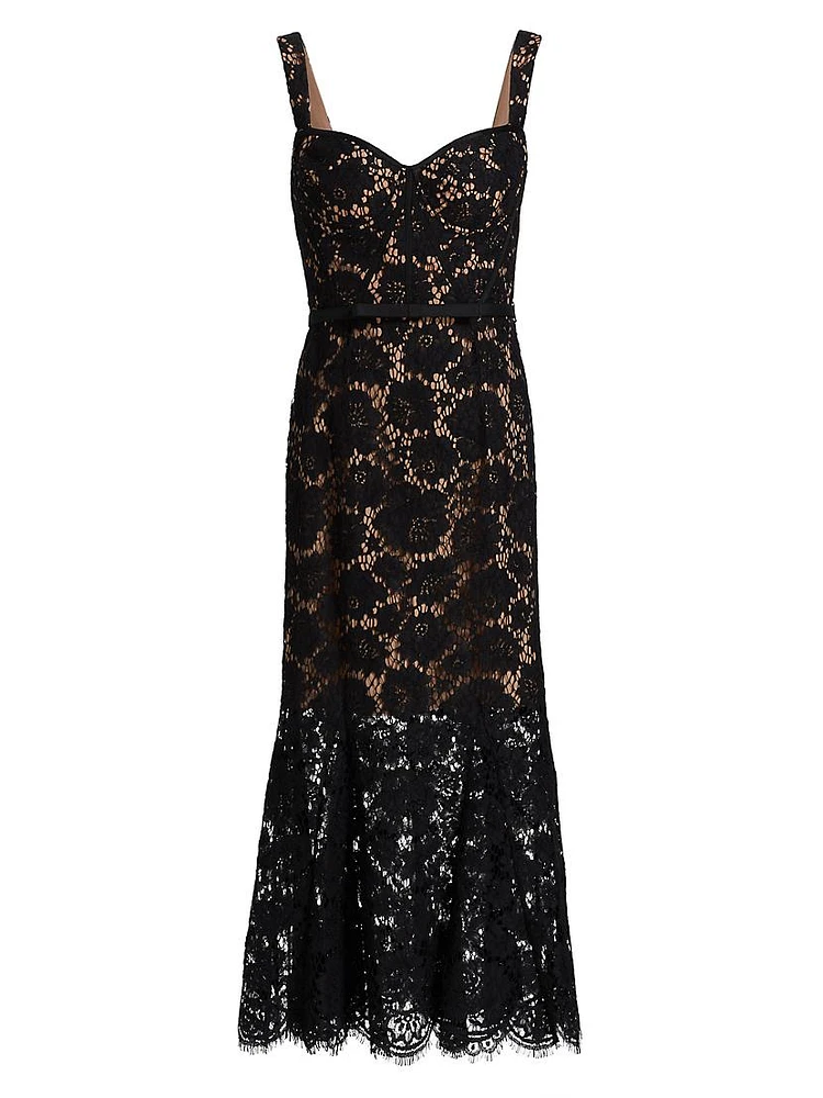 Fine Lace Midi-Dress