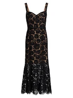 Fine Lace Midi-Dress