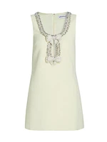 Embellished Crêpe Bow Minidress
