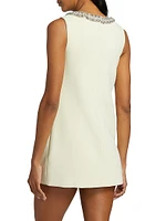 Embellished Crêpe Bow Minidress