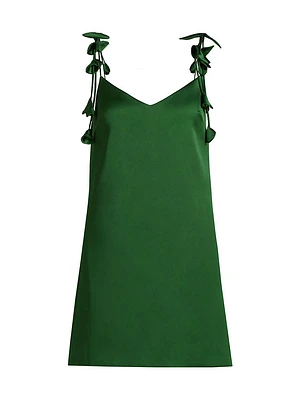 Satin Flower Minidress