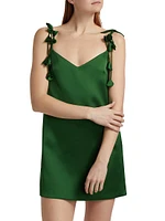 Satin Flower Minidress
