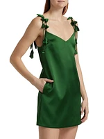 Satin Flower Minidress
