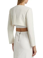3D Sequin Crepe Cropped Jacket